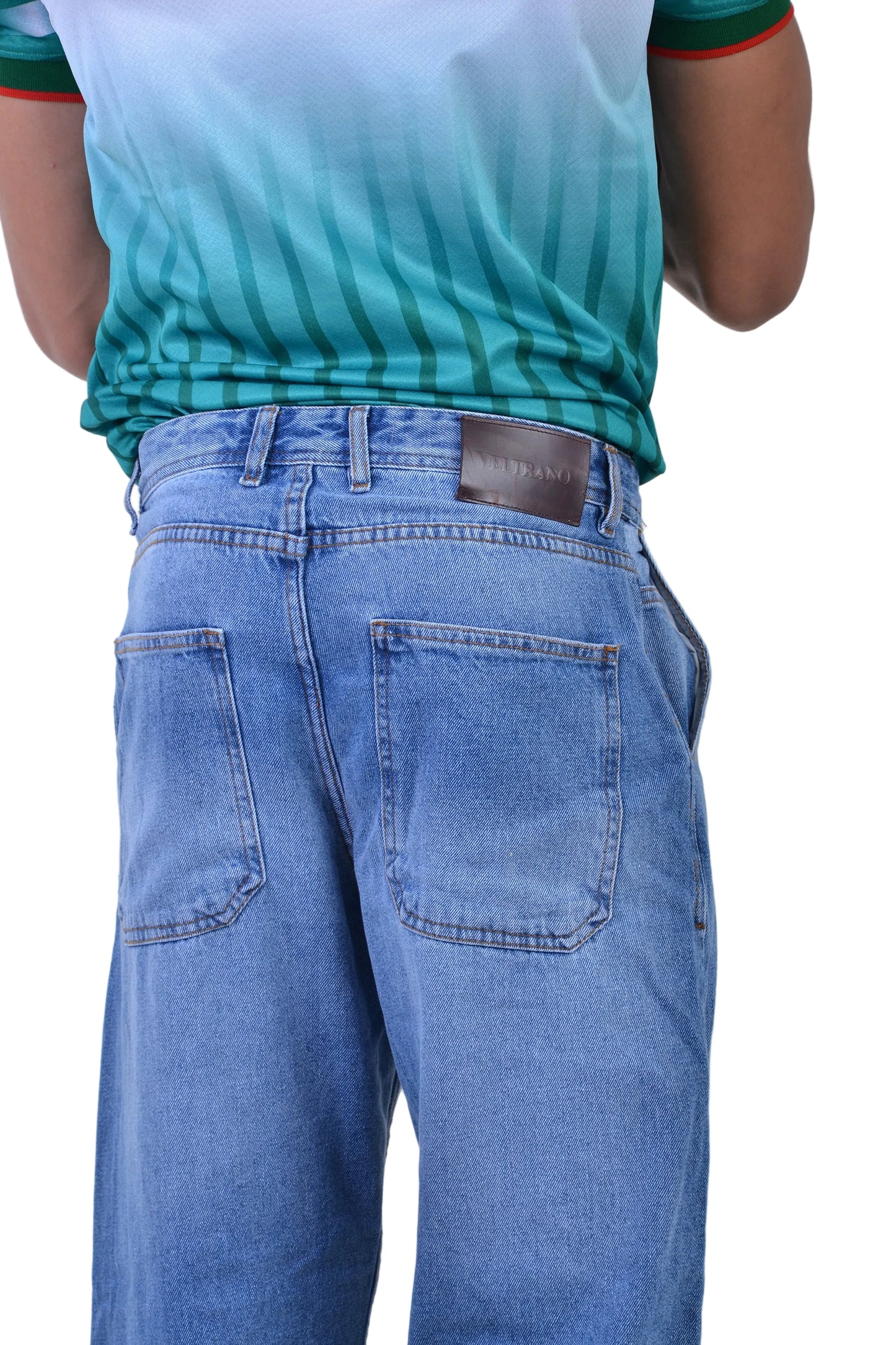 Jean Baggy Classique VELTRANO Bleu double stone